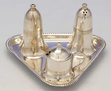 Silverplate Hollowware 4pc Condiment Set