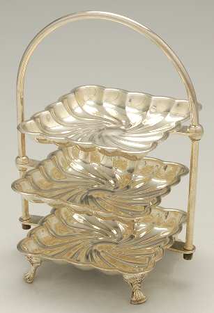 Silverplate Hollowware 3 Tier Bon Bon Serving Tray