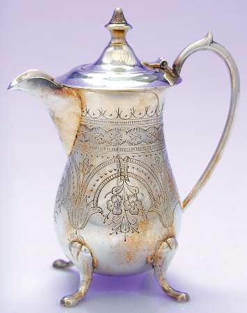 Silverplate Hollowware Syrup Pitcher with Hinged Lid