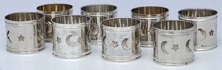 Silverplate Hollowware Napkin Ring - Set of 8