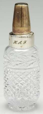 Silverplate Hollowware Crystal Baby Bottle & Metal Top