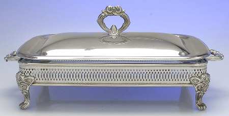 Silverplate Hollowware Silverplate Rectangular Covered Casserole