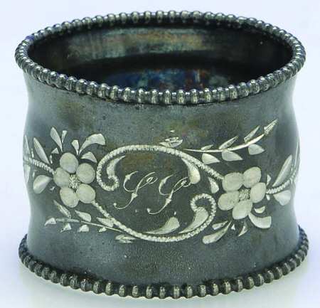 Silverplate Hollowware Monogram Napkin Ring
