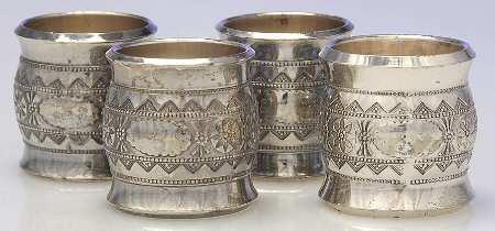 Silverplate Hollowware Napkin Ring - Set of 4