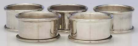 Silverplate Hollowware Napkin Ring - Set of 5