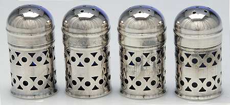 Silverplate Hollowware Salt and Pepper with Cobalt Liner (2 Pairs)