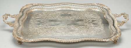 Silverplate Hollowware 24" Waiter Tray