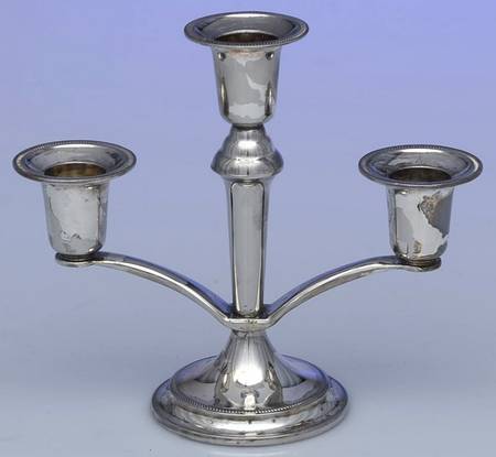 Silverplate Hollowware Small Plated 3-Light Candelabra