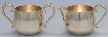 Silverplate Hollowware Creamer & Open Sugar Set