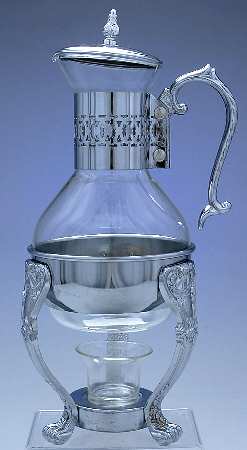 Silverplate Hollowware Carafe (Glass Liner, Stand, Warmer & Burner)