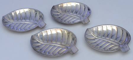 Silverplate Hollowware Leaf Shape Bon Bon Bowl - Set of 4