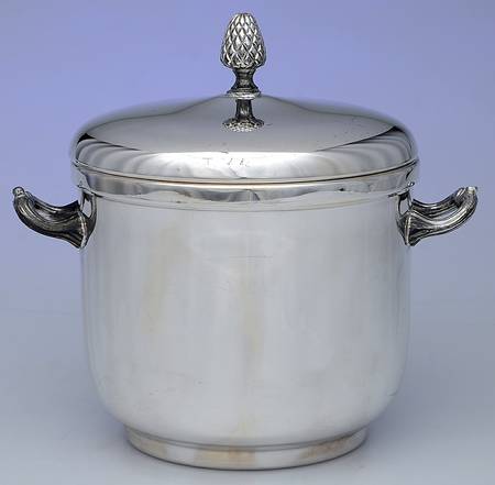 Silverplate Hollowware Ice Bucket & Glass Liner