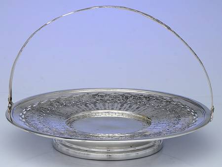 Silverplate Hollowware Footed Handled Cake Basket