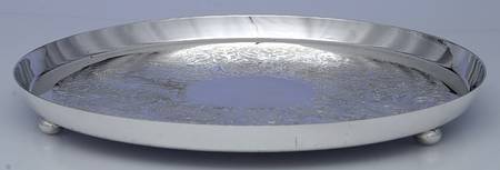 Silverplate Hollowware 11" Round Footed Tray
