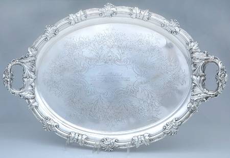 Silverplate Hollowware 23" Waiter Tray