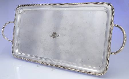 Silverplate Hollowware 23" Rectangular Handled Tray