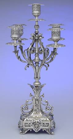 Silverplate Hollowware 13" 5 Light Candelabra