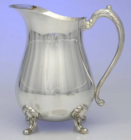 Silverplate Hollowware Plated Water Pitcher with Ice Lip