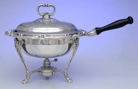 Silverplate Hollowware Chafing Dish W/Lid, Burner & Stand