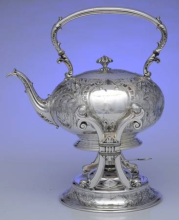 Silverplate Hollowware Kettle, Stand & Burner