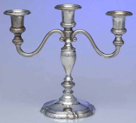 Silverplate Hollowware Medium 3-Light Candelabra