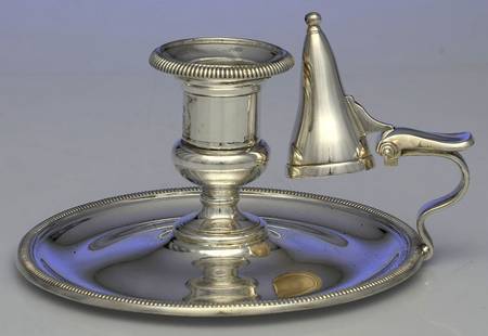 Silverplate Hollowware Chamberstick with Snuffer