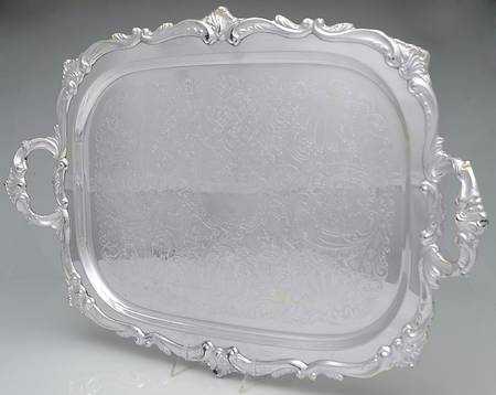 Silverplate Hollowware 19" Footed Waiter Tray