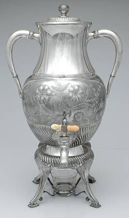 Silverplate Hollowware Samovar with attached Stand and Burner