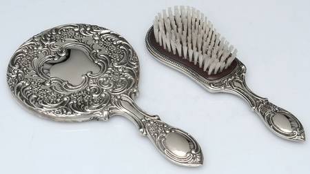 Silverplate Hollowware Vanity Set-Brush & Comb