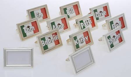 Silverplate Hollowware Napkin Ring/Card Holder (Set of 12)