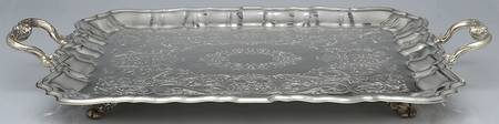 Silverplate Hollowware 20" 4 Toed Waiter Tray