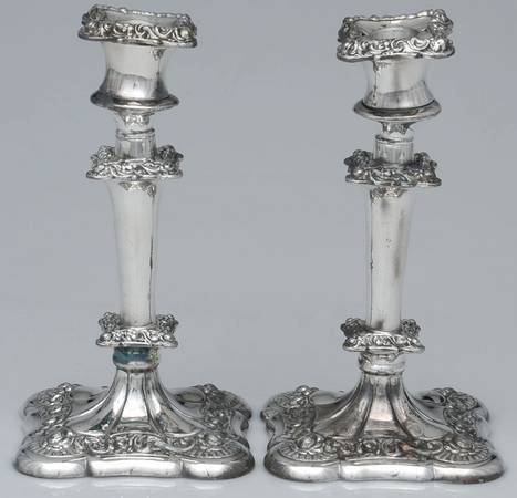 Silverplate Hollowware Pair of 8" Candlesticks