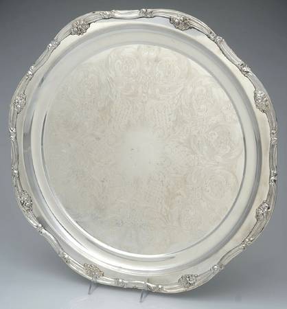Silverplate Hollowware Tray for Punch Bowl