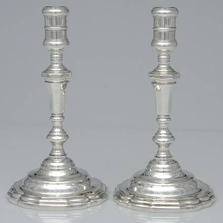 Silverplate Hollowware Pair of 8" Candlesticks