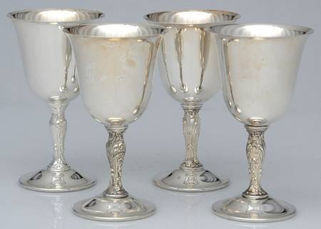 Silverplate Hollowware Wine Goblet - Set of 4