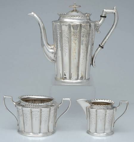 Silverplate Hollowware 3 PC Coffee Set (CP, CR, SUO)