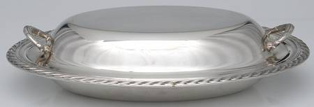 Silverplate Hollowware 12" Oval Double Vegetable