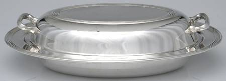Silverplate Hollowware Plated Oval Covered Vegetable Bowl