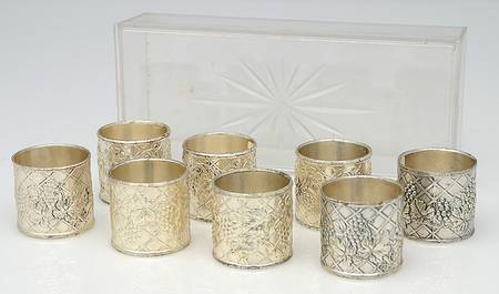 Silverplate Hollowware Napkin Ring - Set of 8
