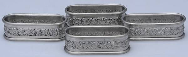 Silverplate Hollowware Napkin Ring - Set of 4