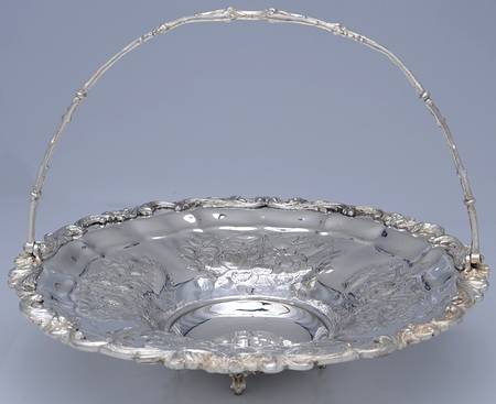 Silverplate Hollowware Footed Handled Cake Basket