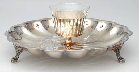 Silverplate Hollowware Shrimp and Dip Server
