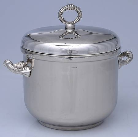 Silverplate Hollowware Ice Bucket with Lid