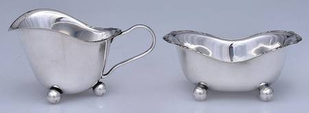Silverplate Hollowware Creamer & Open Sugar Set