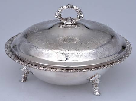 Silverplate Hollowware Silverplate Round Covered Casserole
