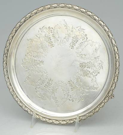Silverplate Hollowware 9" Round Footed Tray