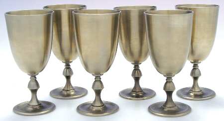 Pewter Hollowware Water Goblet - Set of 6