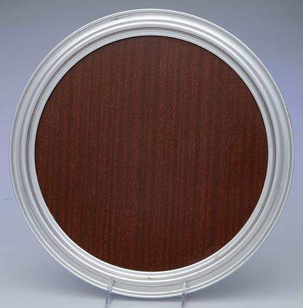 Pewter Hollowware 14" Round Tray & Wood Insert