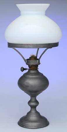 Pewter Hollowware Oil Lamp Base No Globe