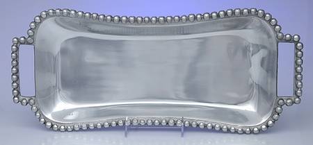 Pewter Hollowware 16" Handled Rectangular Tray